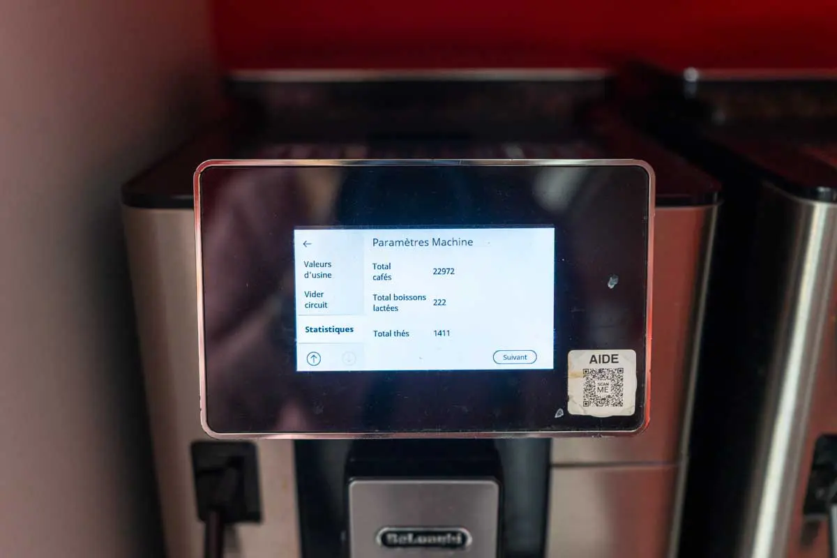 statistiques machine à café De'Longhi PrimaDona Soul