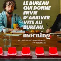 Affiche dans le métro de la nouvelle campagne de communication de Morning