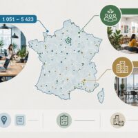 Carte de France comparant les périmètres des recensements du coworking, des tiers-lieux et des bureaux opérés